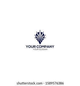 Cannabis Pin Logo Design Vector