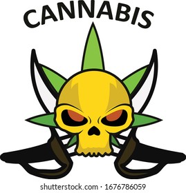 Cannabis Pirates Logo Vektorillustration Design
