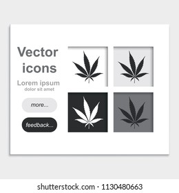 Cannabis placed on web page template flat vector icon.