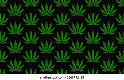 Cannabis plant green background. Vector illustration