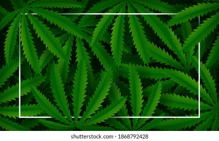 Fondo vegetal de cannabis. Ilustración del vector
