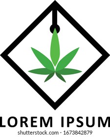 Diseño de vectores con el logotipo de la planta de cannabis