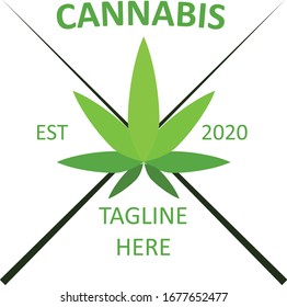 Diseño de vectores con el logotipo de la planta de cannabis