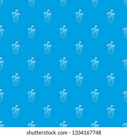 Cannabis plant pattern vector seamless blue repeat for any use