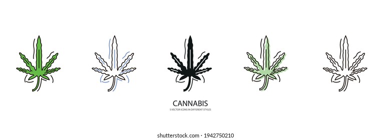 icono del tipo de vector de planta CANNABIS