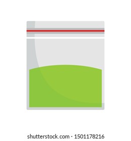 Cannabis plastic pack icon. Flat illustration of cannabis plastic pack vector icon for web design