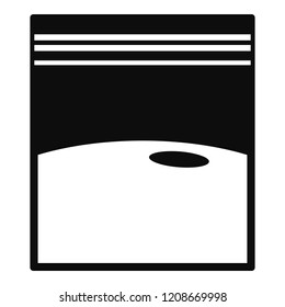 Cannabis plastic pack icon. Simple illustration of cannabis plastic pack vector icon for web design isolated on white background
