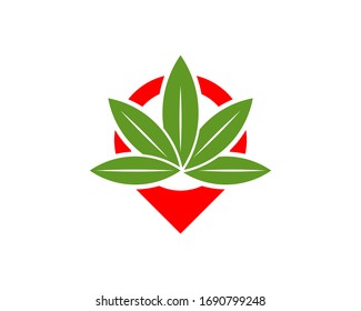 Cannabis Point logo design vector template. Creative Cannabis on white background