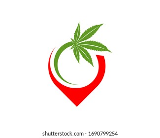 Cannabis Point logo design vector template. Creative Cannabis on white background