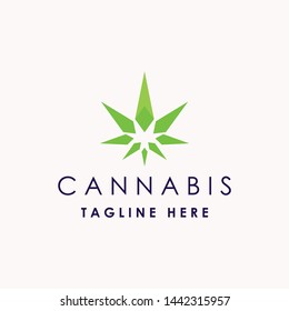 Cannabis pointy star logo template