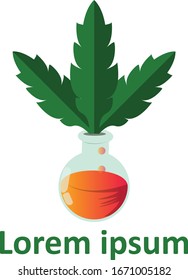 Diseño de vectores con logotipo de poción de cannabis