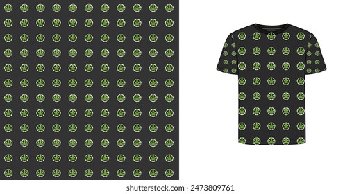 cannabis print t shirt pattern design with cmyk print ready file