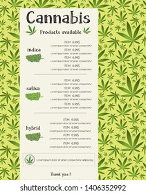 Cannabis Product For Sale Template Vector Font Outlined  Skrawk Serif