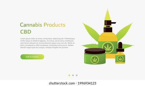 Cannabis-Produkte, Webdesign-Thema oder Präsentationsmuster