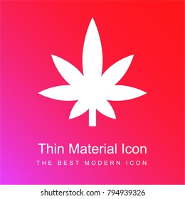 Cannabis red and pink gradient material white icon minimal design