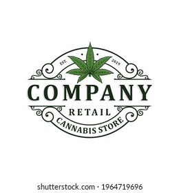 The Cannabis Retail Store Logo Vector