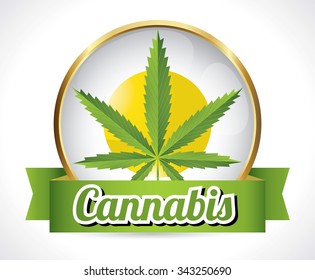 cannabis retro graphics label