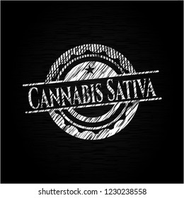 Cannabis Sativa with chalkboard texture