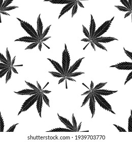 Cannabis seamless pattern. Marijuana pattern