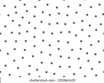 Cannabis seamless pattern. Marijuana floral pattern. Flat leaf of weed cannabis, monochrome black and whit. Marijuana design element seamless for fabric vector illustration.