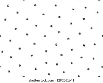 Cannabis seamless pattern. Marijuana floral pattern. Flat leaf of weed cannabis, monochrome black and whit. Marijuana design element seamless for fabric vector illustration.