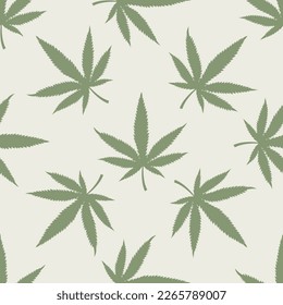 Patrón sin fisuras de cannabis. La marihuana deja el fondo del cáñamo. Ilustración vectorial.