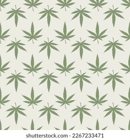 Patrón sin fisuras de cannabis. La marihuana deja el fondo del cáñamo. Ilustración vectorial.