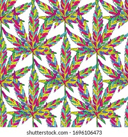 Cannabis nahtloses Muster. Marijuana nahtlose Textur