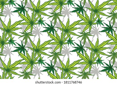 cannabis seamless pattern wallpaper on white background.vector illustration.