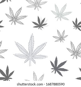 La textura del cannabis es perfecta. Patrón vectorial del tema de la marihuana.