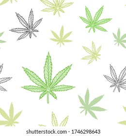 Cannabis nahtlose Textur. Marijuana Thema Vektormuster.