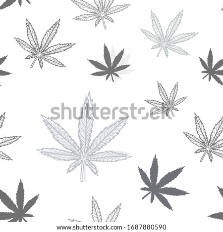 Cannabis seamless texture. Marijuana theme vector pattern.