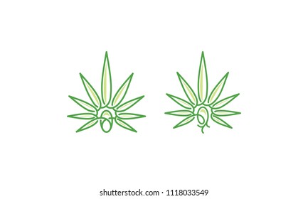 cannabis seeds logo vector icon