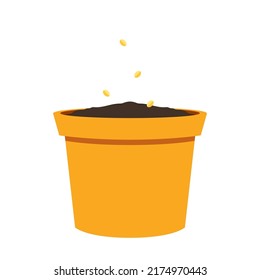 Vector de semillas de cannabis. semillas de cannabis en olla.