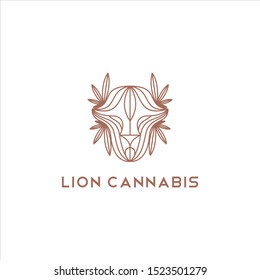 cannabis in the shape of a lion logo design