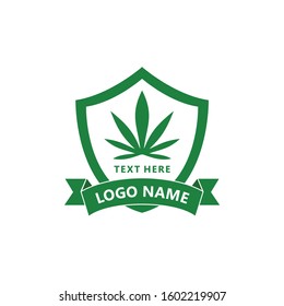 Cannabis Shield Design for logo template