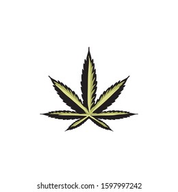 Cannabis sign illustration. Vector. Dark green icon on white background