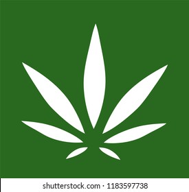 Cannabis Sign. Vector Leaf.