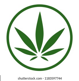Cannabis Sign. Vector Leaf.