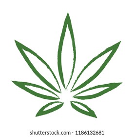 Cannabis Sign. Vector Leaf.