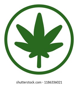 Cannabis Sign. Vector Leaf.