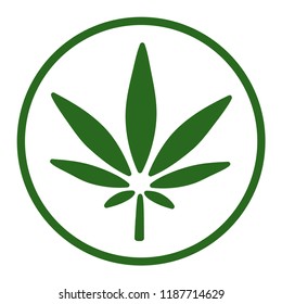 Cannabis Sign. Vector Leaf.