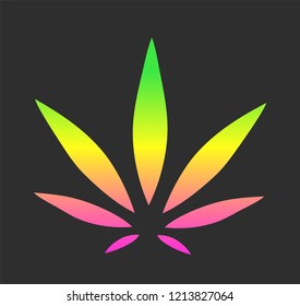 Cannabis Sign. Vector Leaf.