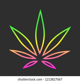 Cannabis Sign. Vector Leaf.
