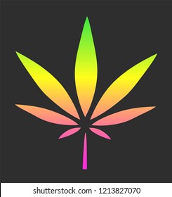 Cannabis Sign. Vector Leaf.