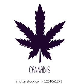 Cannabis silhouette colorful leaf vector icon logo template