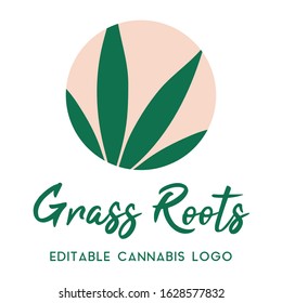 Cannabis Simple Modern Minimal Hipster Flat Illustration Editable Vector Logo Design