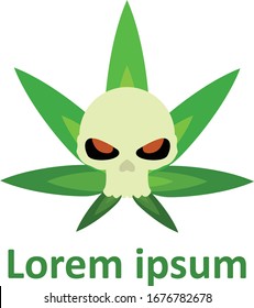 Cannabis Skull Logo Vector Design