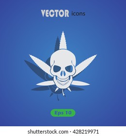 Cannabis Skull Vector icon