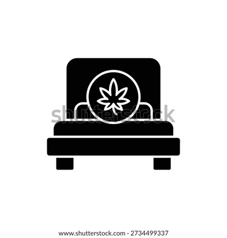 Cannabis Sleep Bed Icon Representing Rest and Marijuana Use